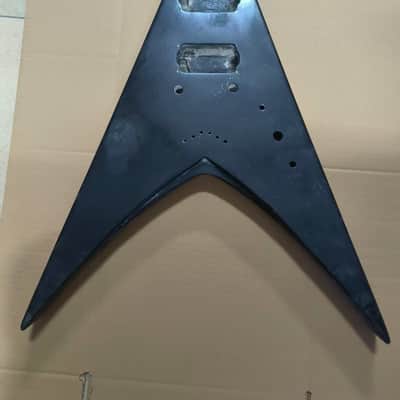 Black HH Flying V Style Guitar Body DIY Project image 1