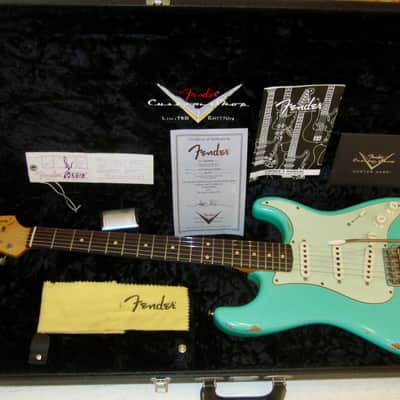 Fender Custom Shop Limited Edition NAMM '59 Stratocaster Relic w/ Matching Pro Junior Amp 2006 - Sea Foam Green image 8
