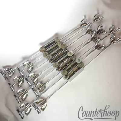 *Rogers 8x Bass Drum Bow-Tie Single-Tension Beavertail Lugs+T-Rods+Claws Vintage image 5