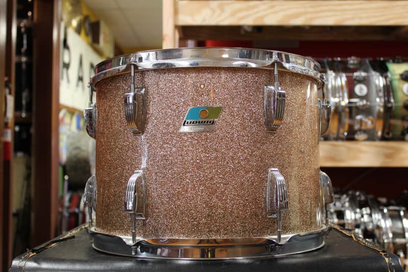 1970s Ludwig 10x14 Tom in Pink Champagne Sparkle image 1