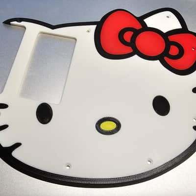 3D Printed Hello Kitty Strat Pickguard - Instant Kawaii Upgrade | Fits Standard Strat / Squier - No Sold-Out Guitar Needed! image 2