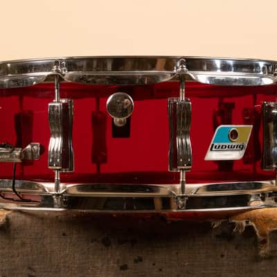 1970s Ludwig 5x14 Red Vistalite Snare Drum image 10
