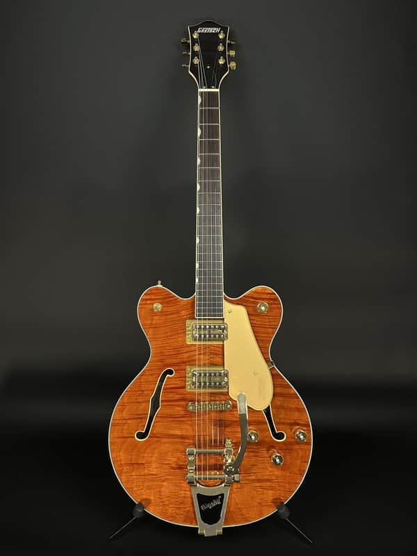 Gretsch Electromatic Limited Broadkaster Flame Okoume - Roundup Orange image 1