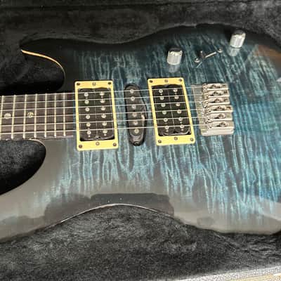 Brian Moore MC 1 mid to late 1990's - Blue Black figured top Graphite neck, image 14