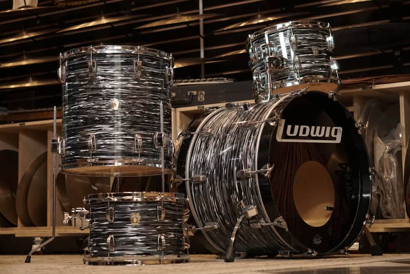 Ludwig 12/13/16/22" Classic Maple Mod Drum Set - Vintage Black Oyster image 1