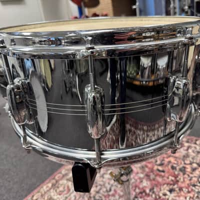 6.5" x 14" Slingerland No. 121 Super Sound King  10-Lug Chrome Over Brass Snare Drum image 3
