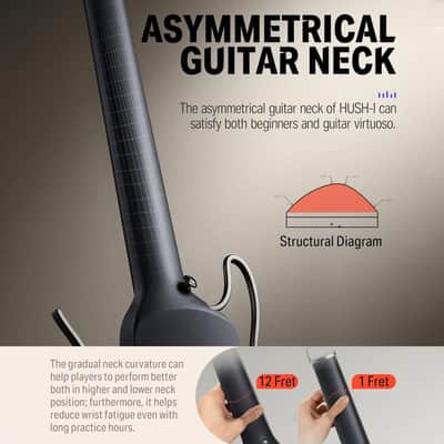 SPECIAL OFFER!! Donner HUSH-I Guitar ~ Black image 6
