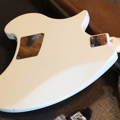 1970's Ovation Breadwinner Early Model w/ Side Jack Electric Guitar White + OHSC image 12