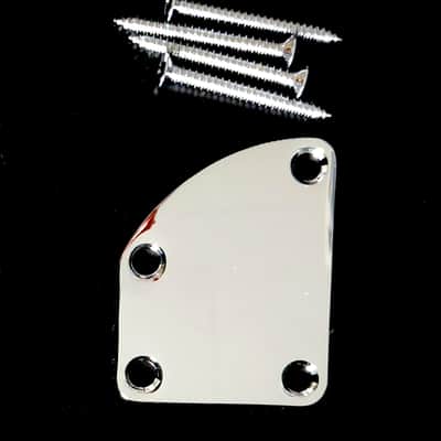 Chrome handle LP / strat style Neck plate + 4 screws image 1