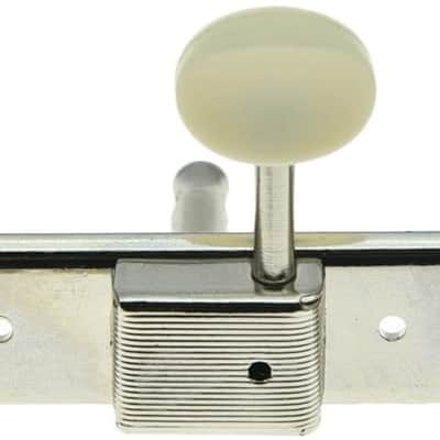 Nickel w/Aged White 3 per side 3x3 on a Plate Vintage Guitar Tuning Keys for Epi LP JR image 3