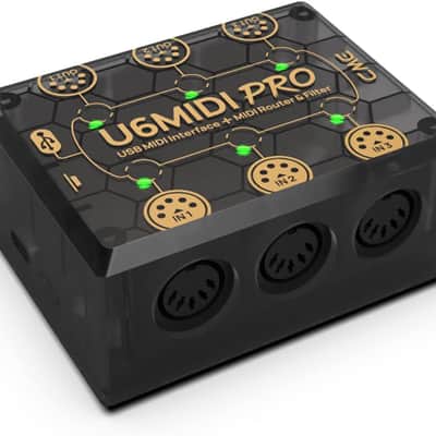 U6MIDI Pro - MIDI Interface with Router, Mapper, and Filter - Plug-and-play USB MIDI for computers - Standalone 3-in-3-out MIDI for Merge, Split, Thru image 1