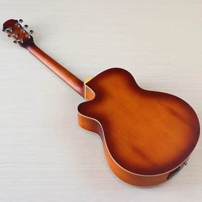 Sunburst Finish 40 Inch Acoustic Electric Guitar, Flame Oak Top Body, Okoume Wood Neck image 10
