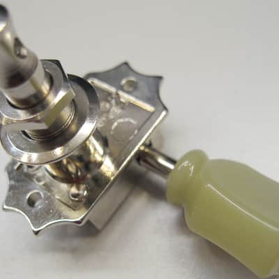 Gibson PMMH-010 Vintage Nickel Single Tuning Machine Treble Side W/ Pearloid Buttons image 3