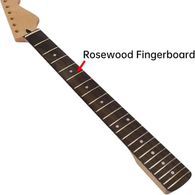 Strat Guitar Neck 22 Fret, Canadian Maple Electric Guitar Neck with Rosewood Fingerboard for ST Style Guitar Parts Replacement (For Right Hand) image 2