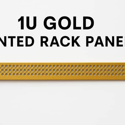 1U Gold Vented Steel Panel – 19” Rack Mount Faceplate – Perforated Vent image 1