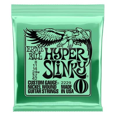 Hyper Slinky Nickel Wound Electric Guitar Strings 8-42 Gauge - world standard specs special-tempered+tinned steel & ni-plated wrap on steel hex core image 1