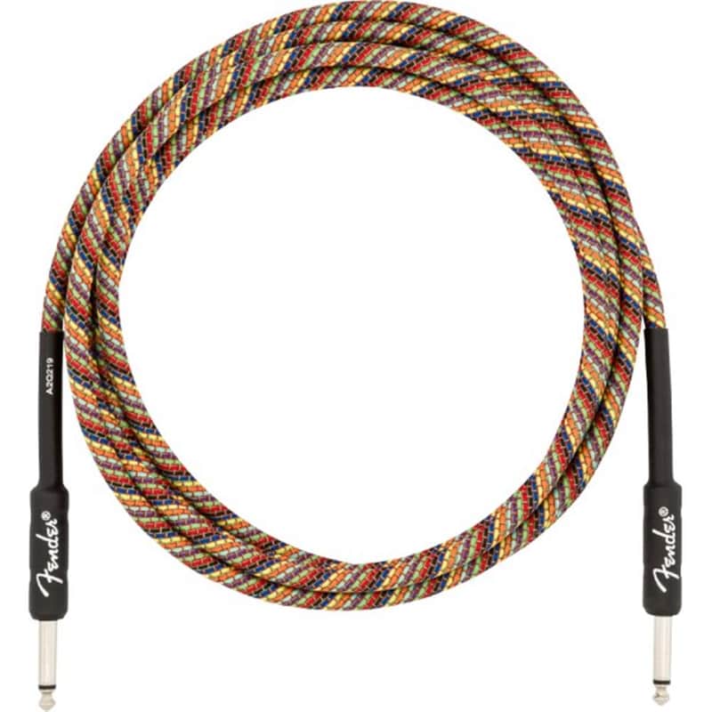 Fender Festival Instrument Cable, Straight/Straight, 10', Pure Hemp, Rainbow image 1