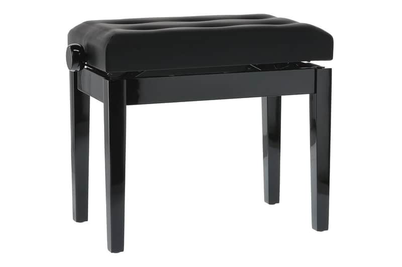 PANCA PER PIANOFORTE GEWA DELUXE PELLE PUNZONATA Nero lucido image 1