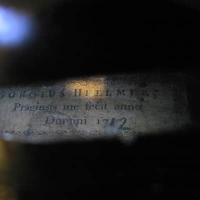 Violin Johannes Georgius Hellmer 1712 Prague w/August Gemunder 1884 Repair Label image 11