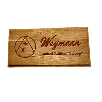 Weymann® USA Made Rustic Aged Standard Swoop 160th Anniversary LIMITED EDITION Solid Brass Hardtail Fixed Standard "Swoop" Bridge (S-1 bridge only - no saddles) image 4