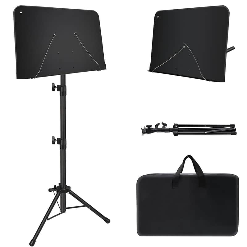 Sheet Music Stand, 1/2/3 Pack Adjustable Music Stand for Sheet Music, Music Sheet Stand Portable Folding with Carry bag Clip Holder for Guitar, Ukulele, Violin Players(Standard Version, 1 Pack) image 1