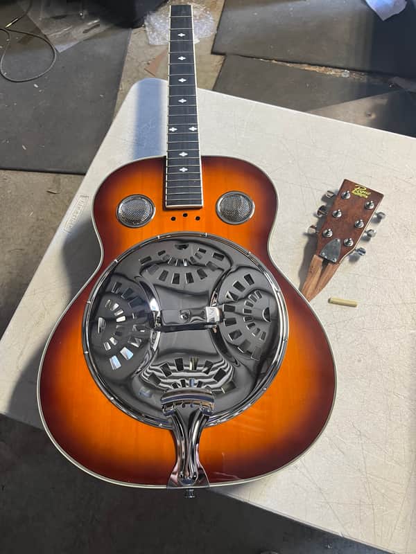Rogue Classic spider resonator guitar, round neck, u fix it headstock broke off image 1
