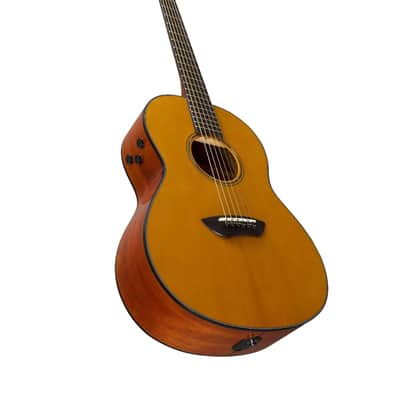 Yamaha Transacoustic Parlor Csf Guitar With Bag - Vintage Natural image 11