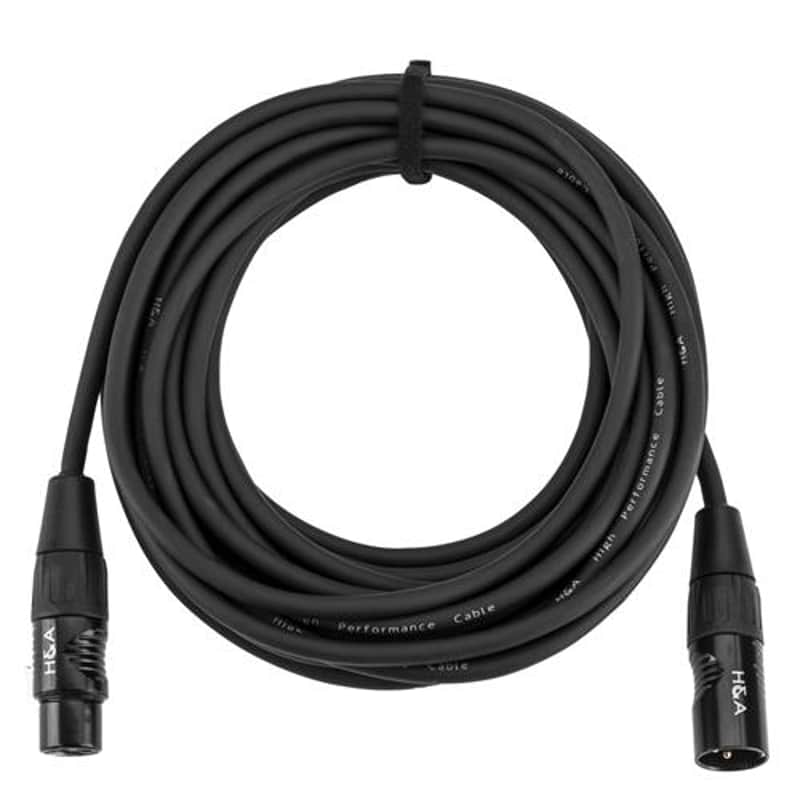 H&A Platinum Pro Quad 25' XLR M to XLR F Microphone Cable with Rean by Neutrik Gold Connectors image 1