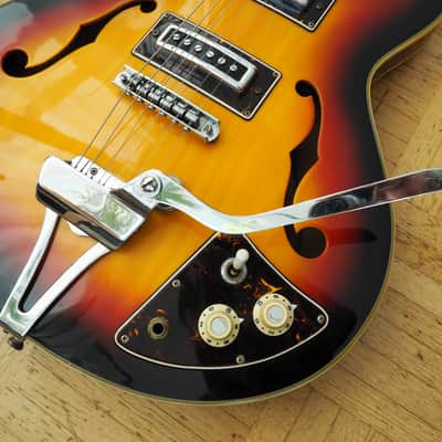 Video! Sakai (Teisco -ish) "Barney Kessel-style" Thinline ~1972 made in Japan - Pro Setup, Player Ready image 5