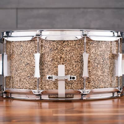 PORK PIE 14 X 6.5 MAPLE SNARE DRUM, B20 CYMBAL GLITTER SPARKLE image 4