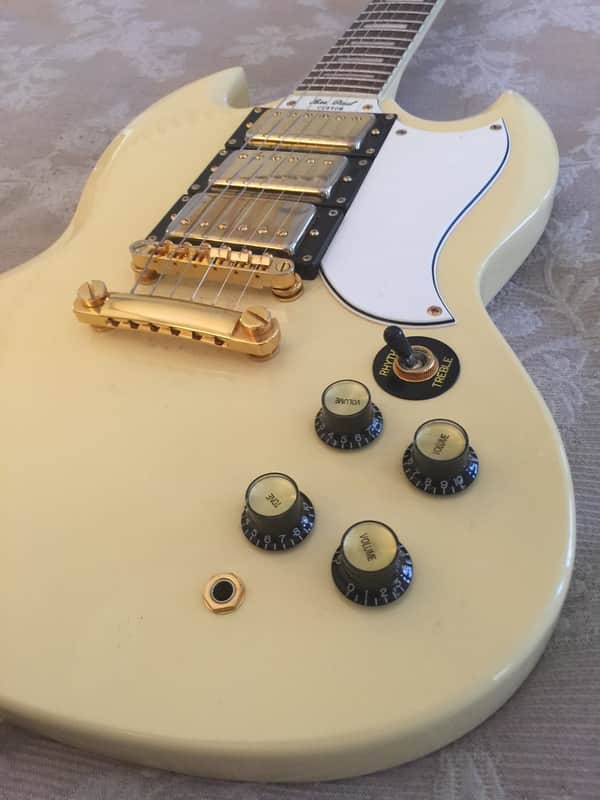 Epiphone SG Custom 3 Pickup White/Gold | Reverb