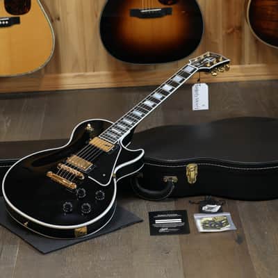 2023 Gibson Custom Shop Les Paul Custom w/ Slim Taper Neck Electric Guitar Black Ebony + COA OHSC image 1