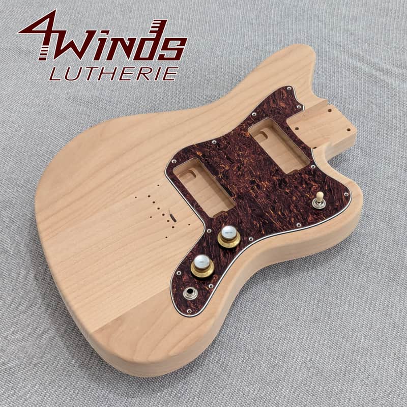 Four Winds ALDER OFFSET Hardtail Guitar Body *USA Made*Pickguard*Wiring Harness*Fits Strat Neck image 1