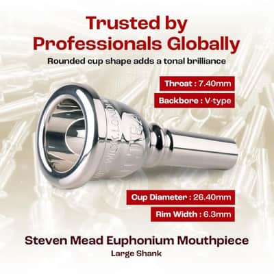 Denis Wick Steven Mead Ultra Euphonium Mouthpiece Silver Plated 5880E-SM3U image 4