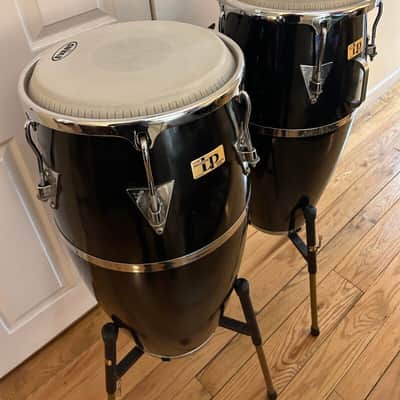 Latin Percussion Palisades Park, NJ Conga Set w/ Original Bags and Stands 1970s - Black image 3