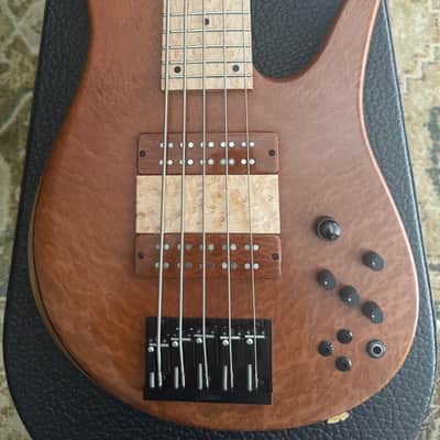 Fodera Imperial Elite 5 – Redwood Burl Top / Walnut Body – Excellent Condition (Home Studio Only) image 3