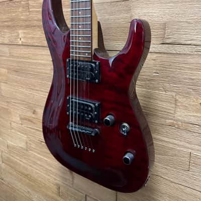 LTD ESP MH-100 QMNT Electric Guitar -2008 -Hardtail- See Thru Black Cherry - 7lbs even image 5
