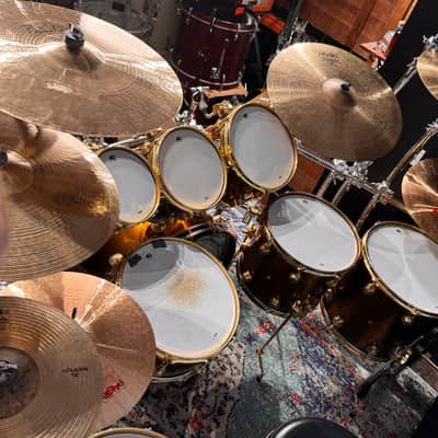 Tris Imboden's Chicago 50th Anniversary DW, Paiste, Gibraltar Complete Drum Set 2017 - Mirror Gold Lacquer. Immaculate! Authenticated! image 14