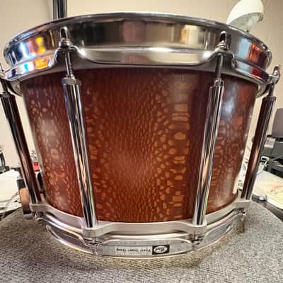 8x14 Pearl / Cask Custom Free floater snare drum - Leopard Wood image 2