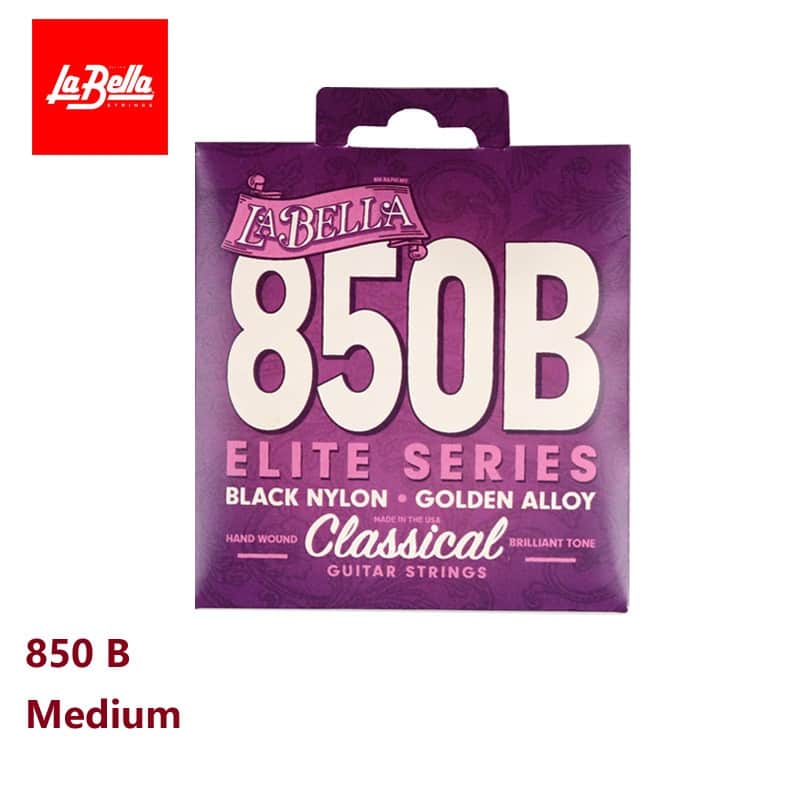 La Bella 850B Elite Classical Guitar Strings – Black Nylon, Golden Alloy Basses image 1