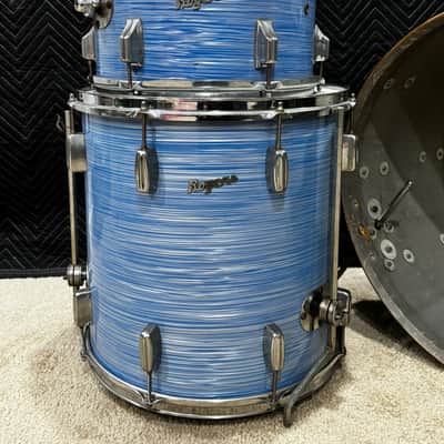 Rogers Blue Ripple 13/16/22 Early 60s Drum Set image 2