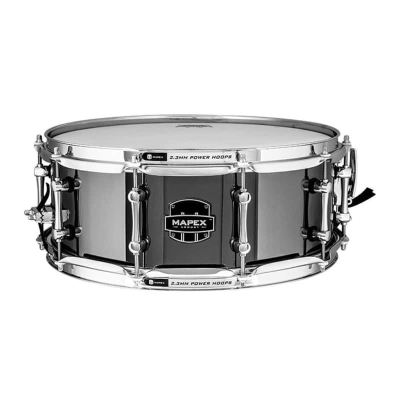 Mapex Armory Series Tomahawk 14x5.5-Inch Snare Drum with 1mm Stainless Steel Shell, 2.3mm Power Hoops, and Rounded 45-Degree Bearing Edge (Black Chrome) image 1