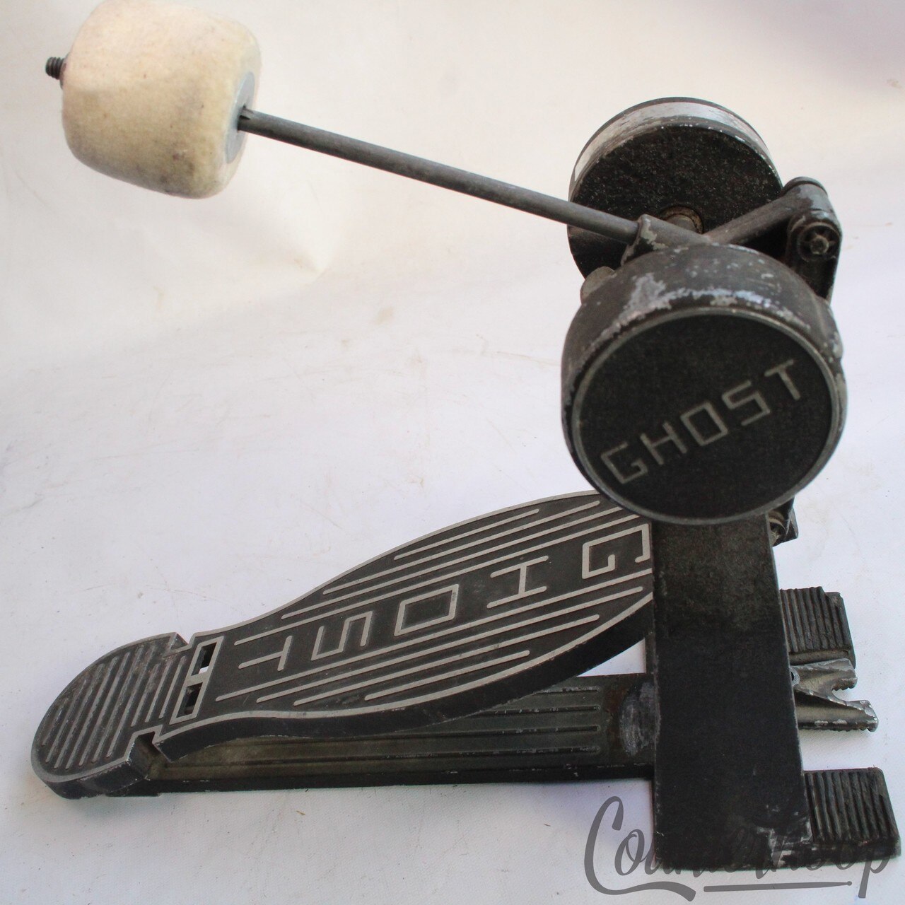 Ghost Classic Black Pre-Ludwig Bass Drum Pedal Vintage 60s Solid Footboard Gen- — main photograph
