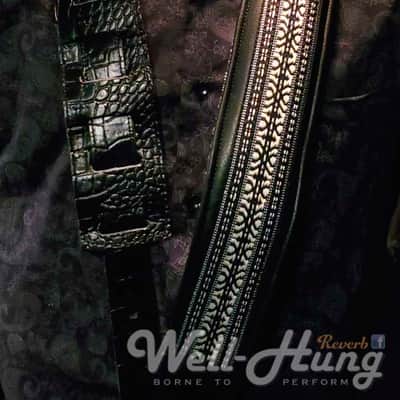 Well-Hung "1969 Series, Sugar Sugar" 3" wide ULTRA-padded leather guitar strap image 4