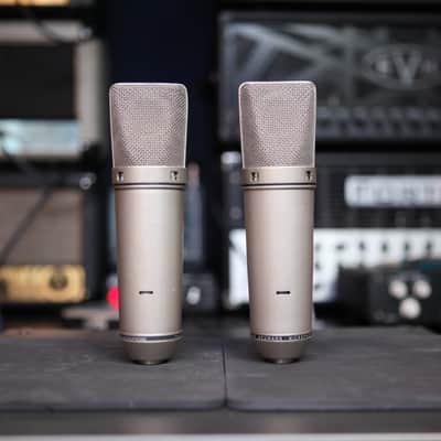 Vintage Neumann U87 Large Diaphragm Multipattern Condenser Microphone Pair 1972 - 1973 - Nickel image 3