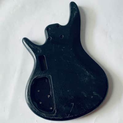 Black Solid Basswood 6 String Bass Body image 4