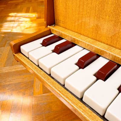 Legendary Antique Michelsonne Paris Wooden 25-Keys Upright Real Toy Piano made in France in 1950s! image 8