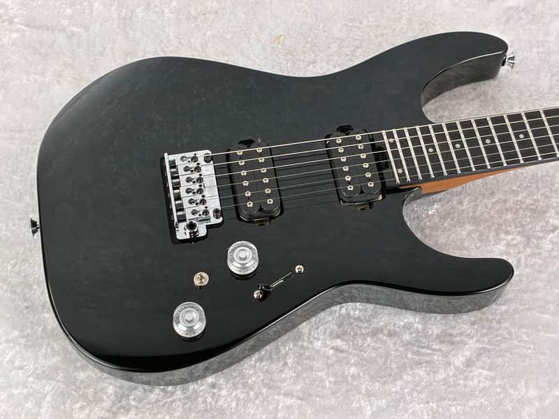 CHARVEL PRO-MOD PLUS DK24 DINKY 2 PT TREM EBONY FRETBOARD  RAVEN BLACK image 1
