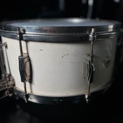 Vintage 1936 Ludwig & Ludwig 6.5x14" Super Solid 1ply Maple Snare Drum in White Duco & Nickel Plated Hardware image 5