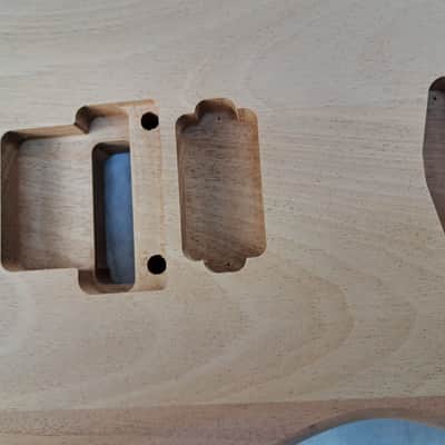 Unfinished Mahogany HxS guitar body - for Fender Stratocaster neck Floyd Rose J2410 image 2